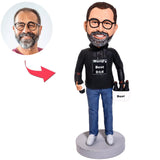 Custom World's Best Dad Bobbleheads With Engraved Text