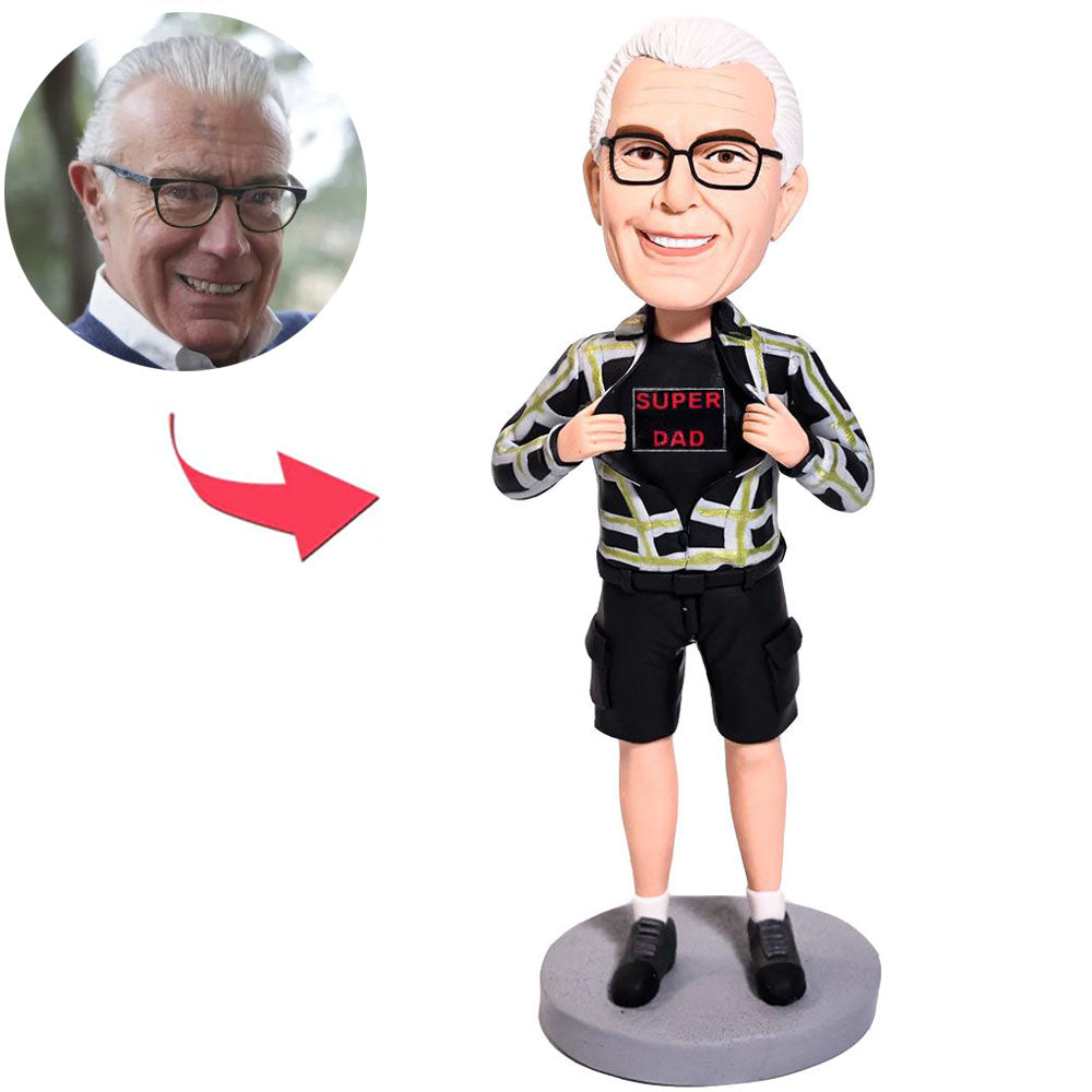 Custom Popular Super Dad Bobbleheads With Engraved Text