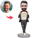 Custom Fashion Super Dad Bobbleheads With Engraved Text