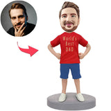Custom World's Best Dad Super Dad Bobbleheads With Engraved Text
