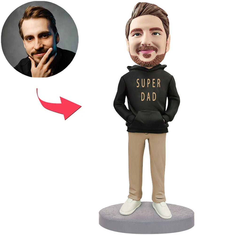 Custom Casual Fashion Super Dad Bobbleheads With Engraved Text