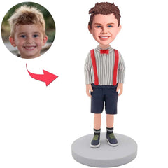 Boy in Overalls Custom Kid Bobbleheads