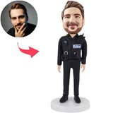 Police Wearing A Badge Custom Bobbleheads Add Text