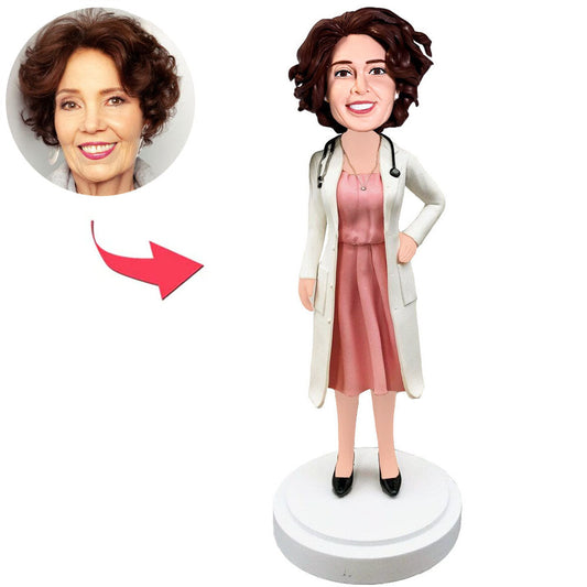 Pink Dress Female Doctor Custom Bobbleheads